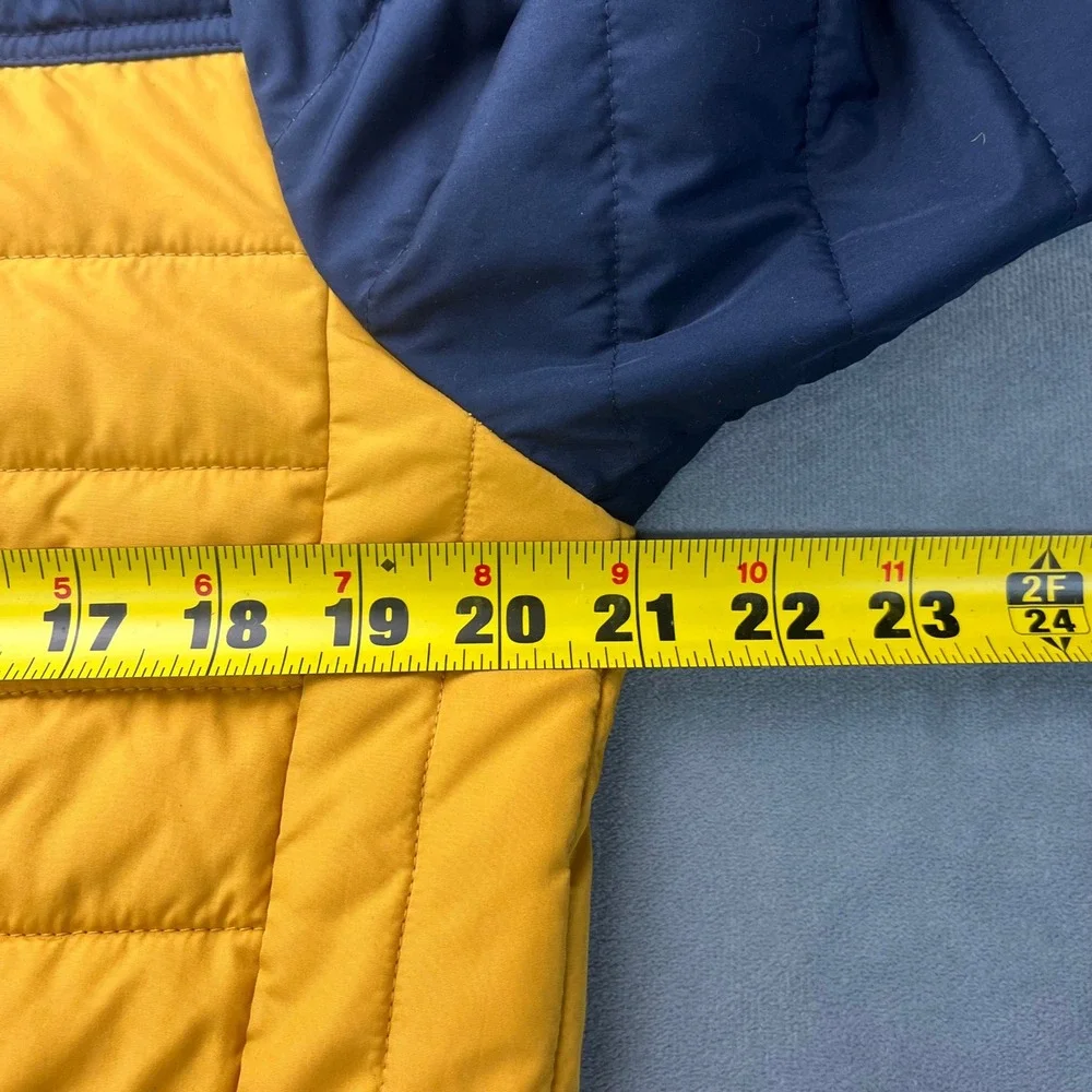 GAP Cold‎ Control Puffer Jacket Men's Size Small Navy Yellow Water Resistant